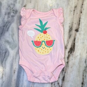 GAP Pink Pineapple Print Kids One Piece Sz 0-3 months